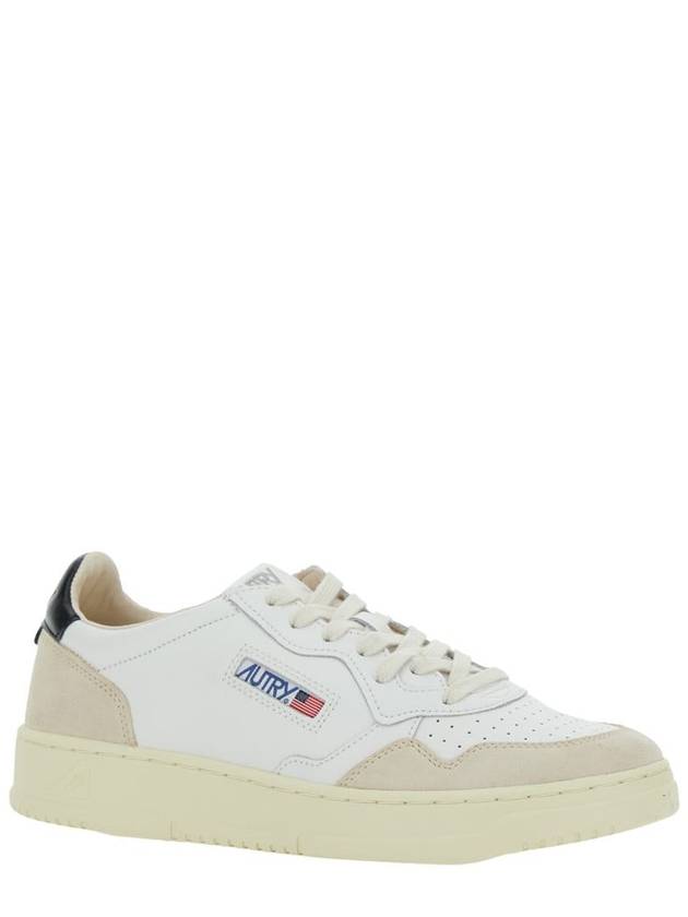 'Medalist' White Low Top Sneakers With Beige Suede Details In Leather Man - AUTRY - BALAAN 2