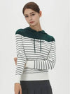 Women s Striped Hooded Knit Sweater DE3WSW261DG - DUVIK - BALAAN 6