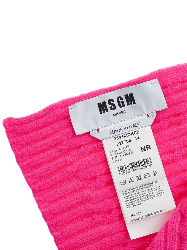 Embroidered Logo Virgin Wool Muffler Pink - MSGM - BALAAN 9