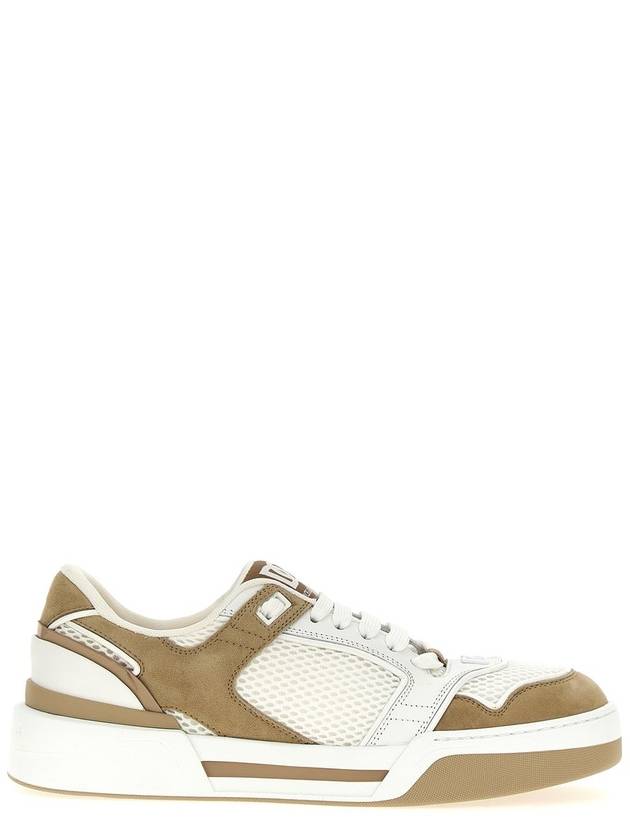 Dolce & Gabbana White And Beige Sneakers - DOLCE&GABBANA - BALAAN 1