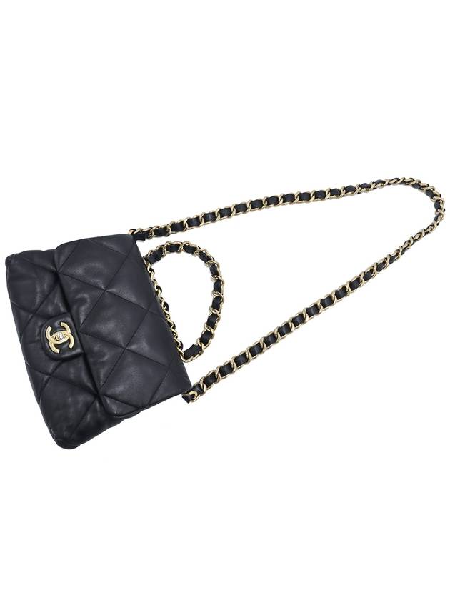 Women s Chanel AS3499 22 Season Black Lambskin Gold Quilted Top Handle Flap Shoulder Bag Built in Chip gt 2WAY Gangbuk used luxury goods - CHANEL - BALAAN 7