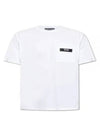 Logo Pocket Short Sleeve T-Shirt White - VERSACE - BALAAN 2