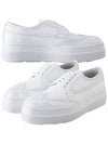 Lace-Up Leather Low Top Sneakers White - PRADA - BALAAN 2