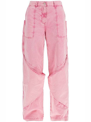 high-waisted loose fit pink palazzo pants in cotton - THE ATTICO - BALAAN 1