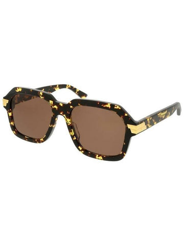 Eyewear Big Square Leopard Sunglasses Yellow Brown - BOTTEGA VENETA - BALAAN 1