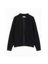 Jeans Chunky Texture Knit Bomber Jacket Black - CALVIN KLEIN - BALAAN 1