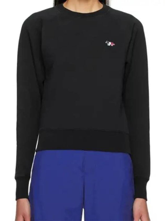 Maison Kitsune FOX Tricolor Fox Cotton Sweatshirt Black - MAISON KITSUNE - BALAAN 1