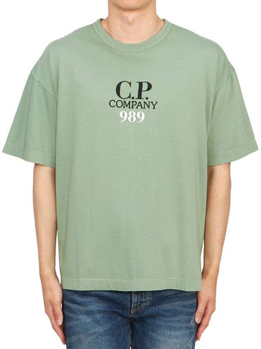 20/1 Jersey Boxy Logo Short Sleeve T-Shirt Green - CP COMPANY - BALAAN 1