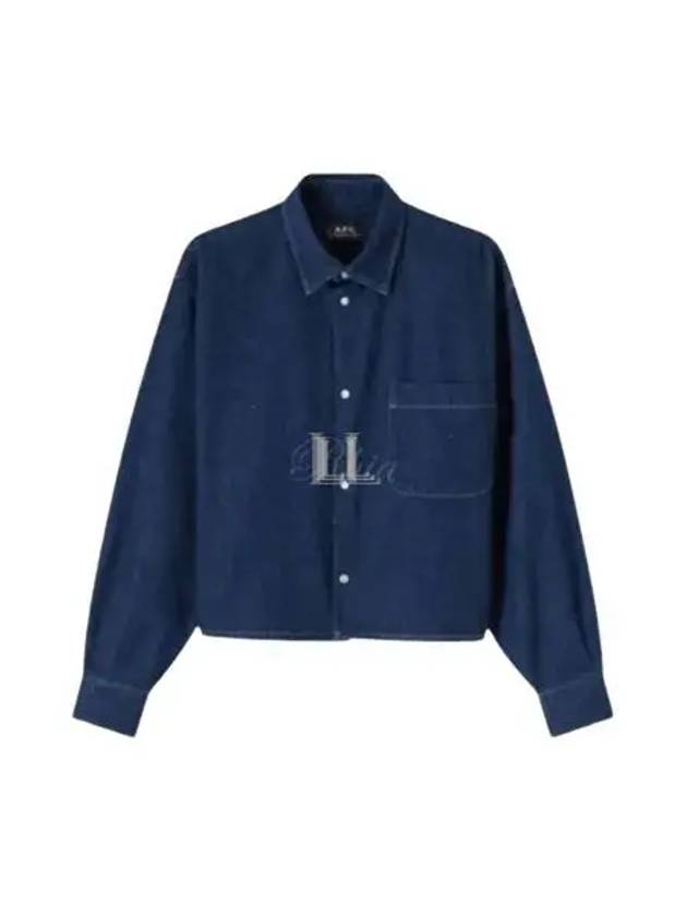 Samantha Cropped Overshirt Dark Blue - A.P.C. - BALAAN 2