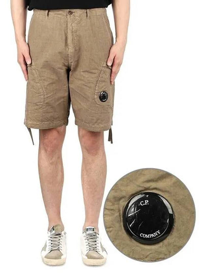 Lens Wappen Cotton Shorts Brown - CP COMPANY - BALAAN 2