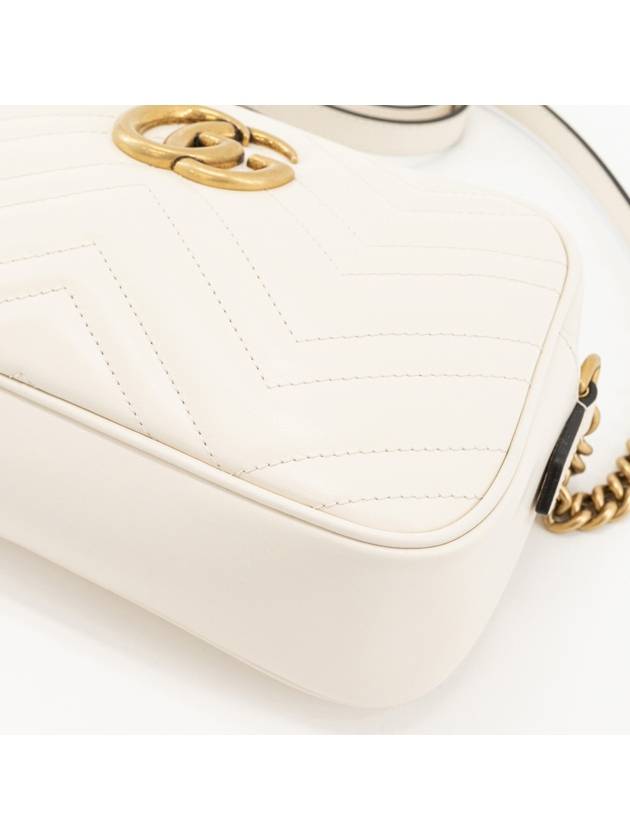 GG Marmont Matelasse Small Chain Shoulder Bag White - GUCCI - BALAAN 8