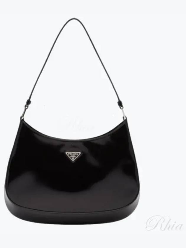 Triangular Logo Cleo Brushed Leather Shoulder Bag Black - PRADA - BALAAN 2