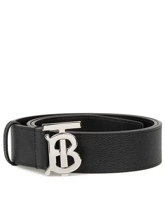 TB Logo Leather Belt Black - BURBERRY - BALAAN 2