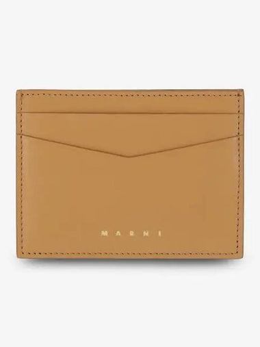 Debossed Logo Card Wallet Sand - MARNI - BALAAN 1