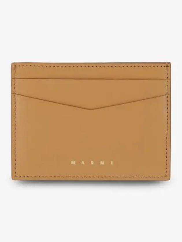 Debossed Logo Card Wallet Sand - MARNI - BALAAN 1