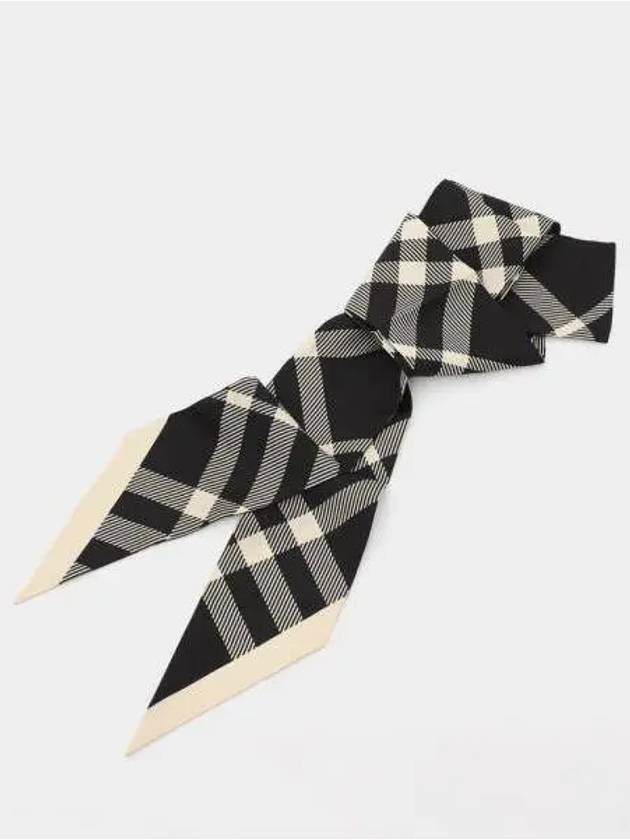 Nova Check Silk Scarf Black - BURBERRY - BALAAN 2