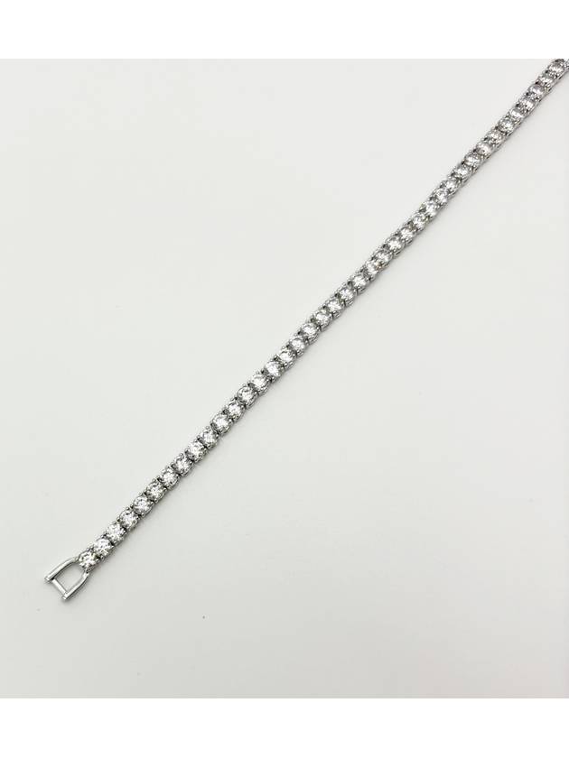 Tennis Rhodium Bracelet Silver - SWAROVSKI - BALAAN 3