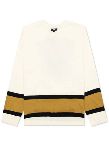 24SS Knit Hockey Sweater Natural 117211 NATURAL - STUSSY - BALAAN 1