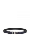 Reversible Gancini Leather Belt Black Blueberry - SALVATORE FERRAGAMO - BALAAN 2