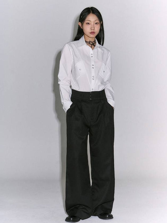 Wide Leg Hook Trouser black - GYEOL - BALAAN 1