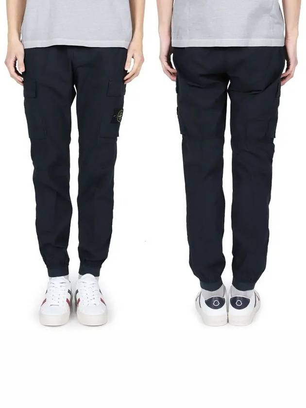 Stretch Cotton Tella Parachute Straight Pants Navy - STONE ISLAND - BALAAN 3