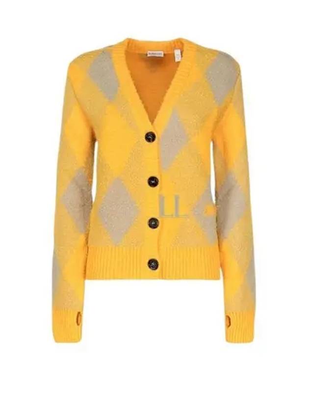 Argyle Wool Cardigan Yellow - BURBERRY - BALAAN 2