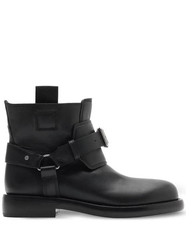 Cobble Leather Middle Boots Black - BURBERRY - BALAAN 1