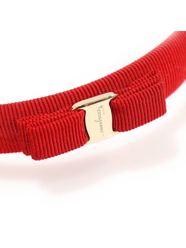 34 0086 Red fabric gold bara bow hairband - SALVATORE FERRAGAMO - BALAAN 5