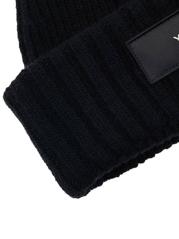 Logo Knit Beanie Black - Y-3 - BALAAN 9