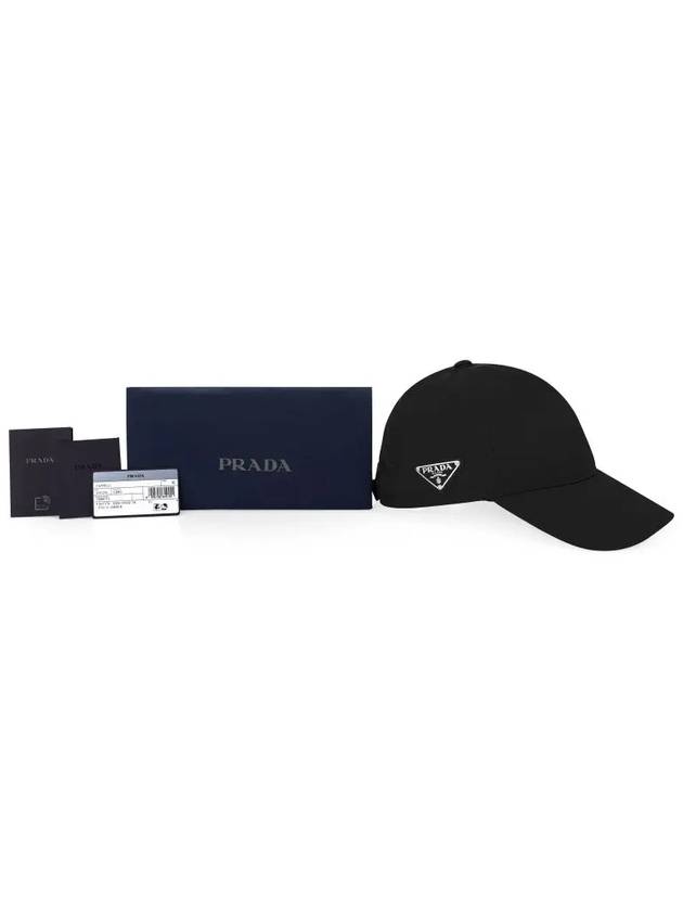 Re-Nylon Triangle Logo Baseball Cap Black - PRADA - BALAAN 5