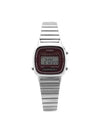 Women's Digital Quartz Metal Watch Silver Red - CASIO - BALAAN 1
