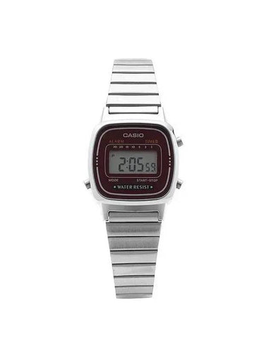 Women's Digital Quartz Metal Watch Silver Red - CASIO - BALAAN 1