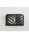 Cassandre Matelasse Lambskin Coin Wallet Black - SAINT LAURENT - BALAAN 3