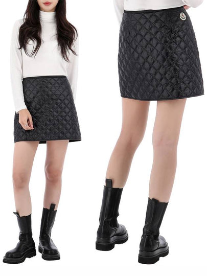 Padded Mini A-Line Skirt Black - MONCLER - BALAAN 2