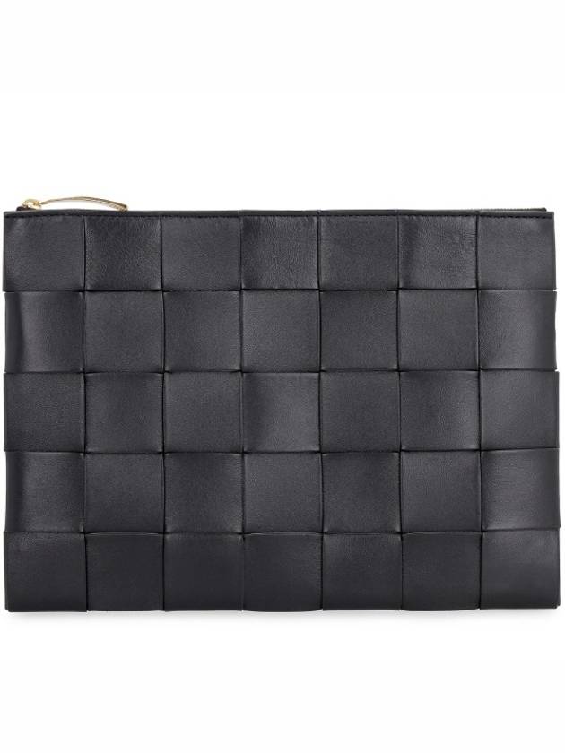 Cassette Intrecciato Medium Clutch Bag Black - BOTTEGA VENETA - BALAAN 2