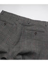 Prince Of Wales Wool Linen Straight Pants Grey - GUCCI - BALAAN 6