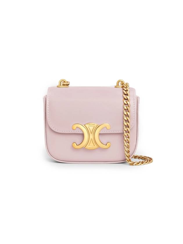 Triomphe Chain Shiny Calfskin Small Cross Bag Pink - CELINE - BALAAN 1