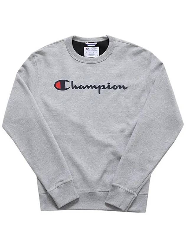 Power Blend Graphic Crew Sweatshirt Gray - CHAMPION - BALAAN 5