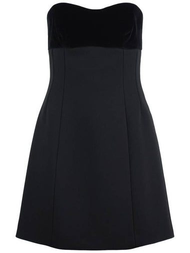 Max Mara Velvet And Sablé Bustier Minidress - MAX MARA - BALAAN 1