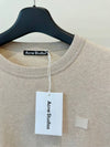 Face Patch Crew Neck Sweatshirt Oatmeal Melange - ACNE STUDIOS - BALAAN 9