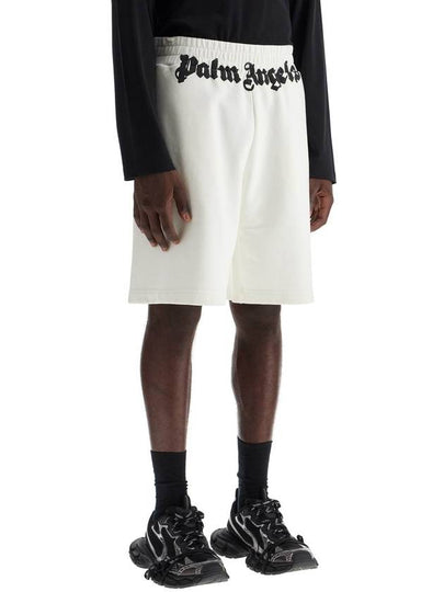 sporty bermuda shorts with logo print - PALM ANGELS - BALAAN 2