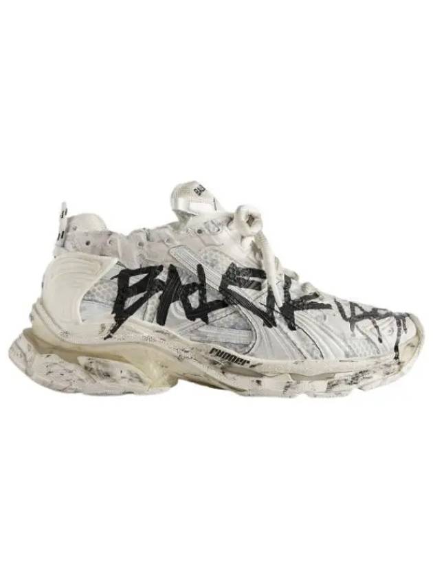 Runner Graffiti Low Top Sneakers White - BALENCIAGA - BALAAN 2