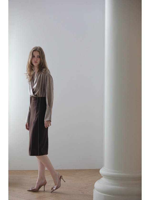 Caisienne chain trimming H line skirt brown - CAHIERS - BALAAN 4