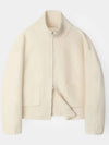 Semi overfit two way high neck full zip up knit ivory - INDUST - BALAAN 2