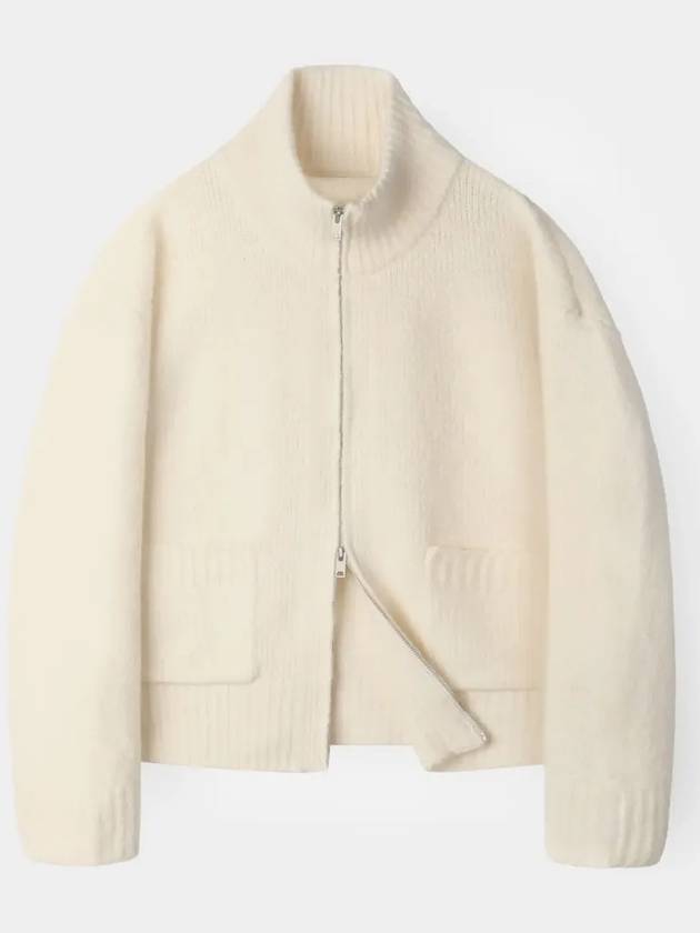 Semi overfit two way high neck full zip up knit ivory - INDUST - BALAAN 4