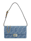 FF Logo Denim Shoulder Bag Blue - FENDI - BALAAN 2