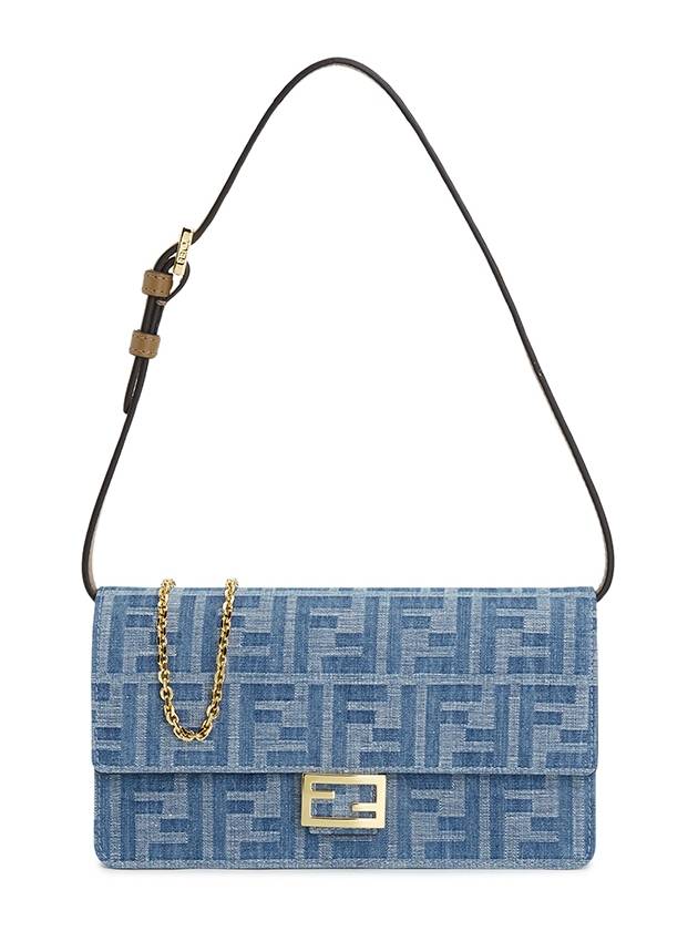 FF Logo Denim Shoulder Bag Blue - FENDI - BALAAN 2