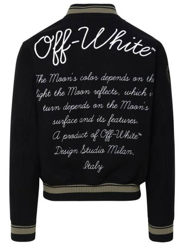 moon phase varsity bomber jacket black - OFF WHITE - BALAAN 1