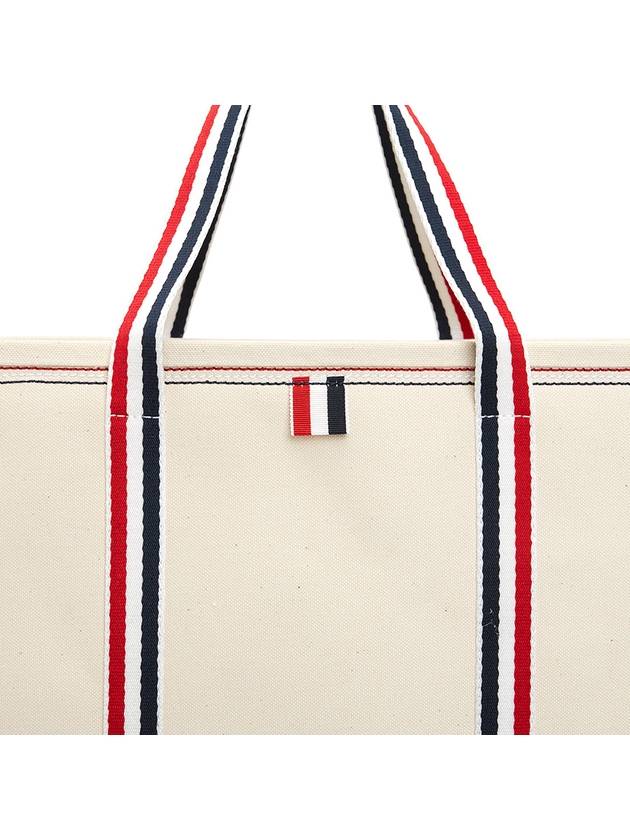 Double Face Cotton Canvas Tote Bag Off White - THOM BROWNE - BALAAN 9