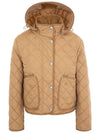 Women's Cropped Quilted Hoodie Jacket Archives Beige - BURBERRY - BALAAN 3